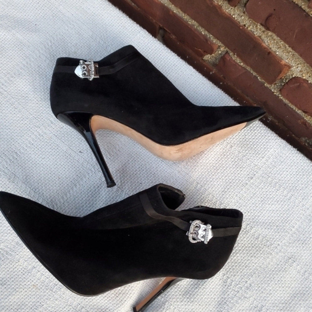 Beverly Feldman Rhinestone stiletto booties 10 - Picture 3 of 8